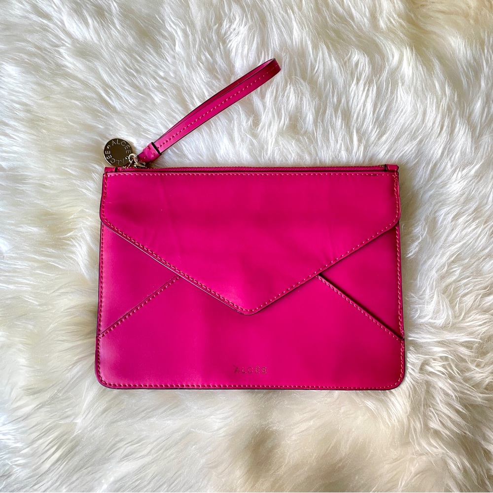 NWOT ALCEE Leather Pink Clutch Bag